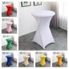 Height Stretch Round Tablecloth Cocktail Table Cover Spandex Table Cloth Bar Hotel Party Wedding Elastic TableCloth Decor