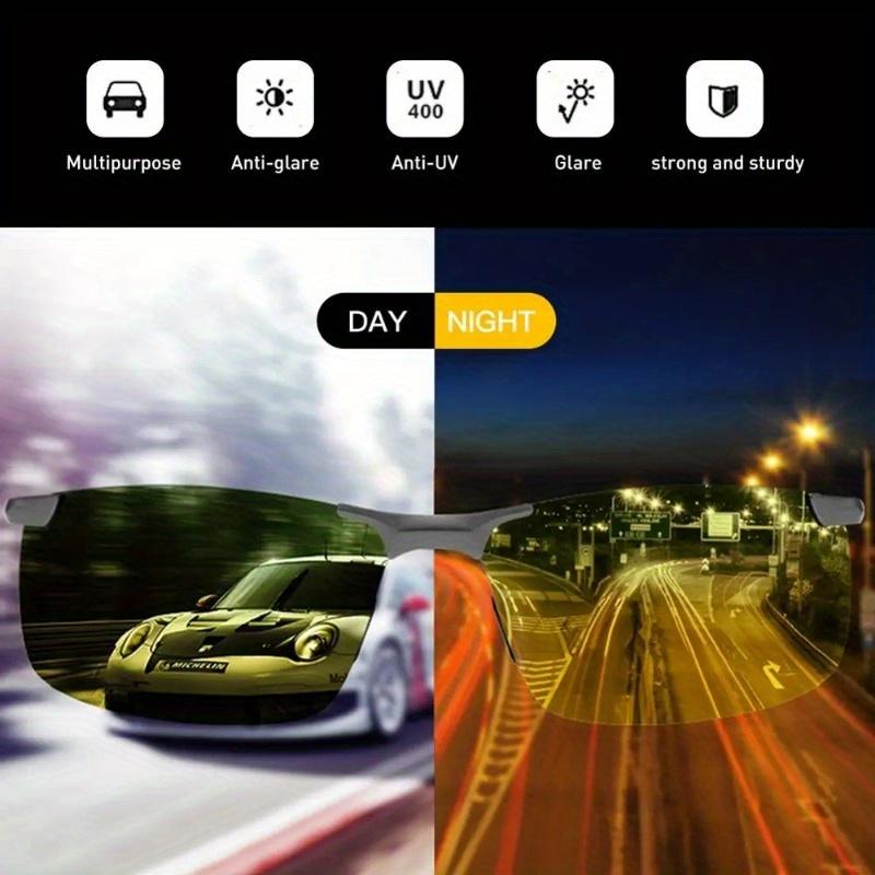 1 шт., дневные и ночные солнцезащитные очки, модные классические мужские квадратные, зеленые, желтые градиентные линзы, спортивные очки, поляризационные для вождения