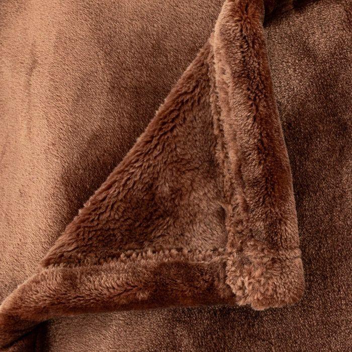 Couverture "Cuddly" 180 x 230 cm flanelle 550 g Atmosphera - Cuddly Marron