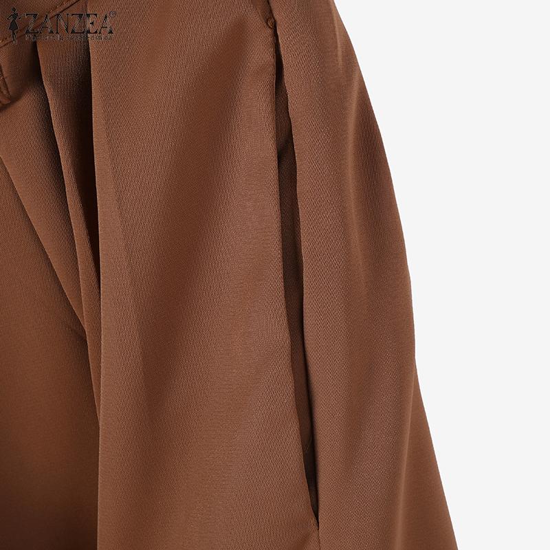 ZANZEA Женский пиджак, пиджак и брюки, повседневный костюм из двух предметов