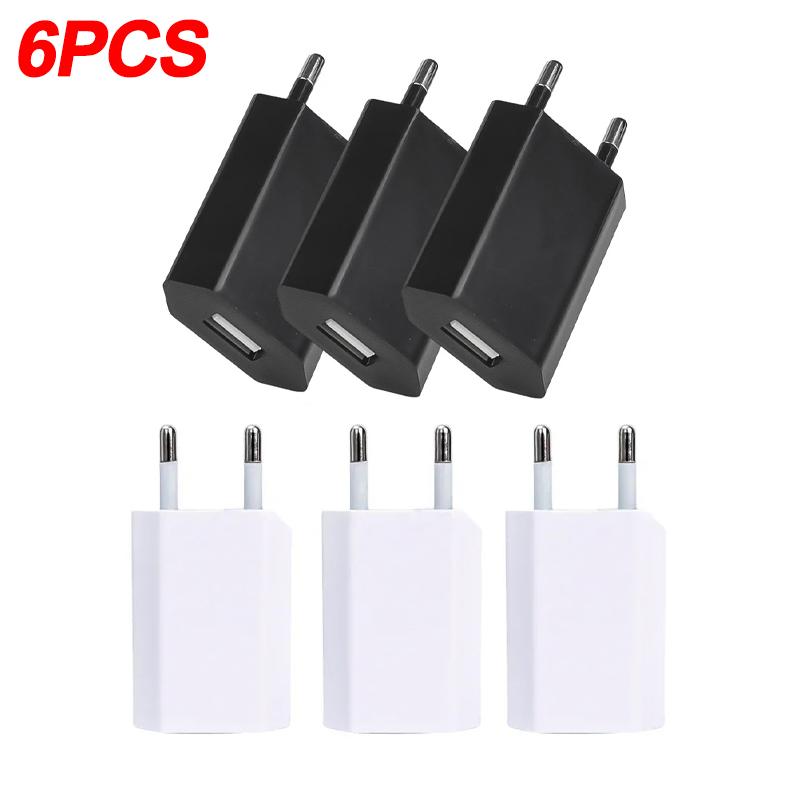 1/3/6 шт. EU Plug 5V 1A USB зарядные устройства универсальные настенные зарядные устройства для телефонов адаптеры для iPhone Samsung IPad Google зарядное устройство адаптер питания