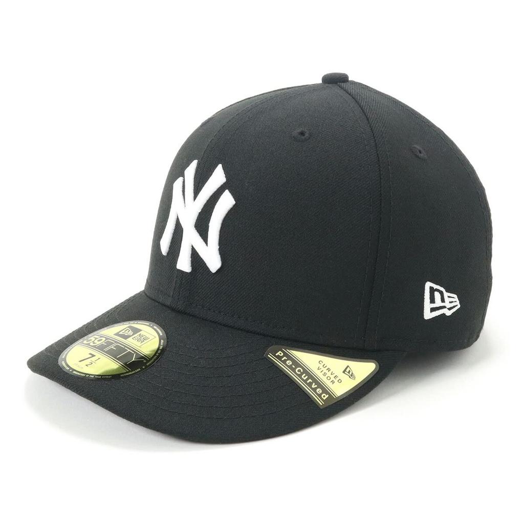 Кепка New Era 59FIFTY New York Yankees с предварительно изогнутым козырьком, черно-белая