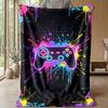 Neon Game Controller Art Theme blanket Lightweight Warm Flannel Blanket Decorative Throw Blanket for Home Decoration