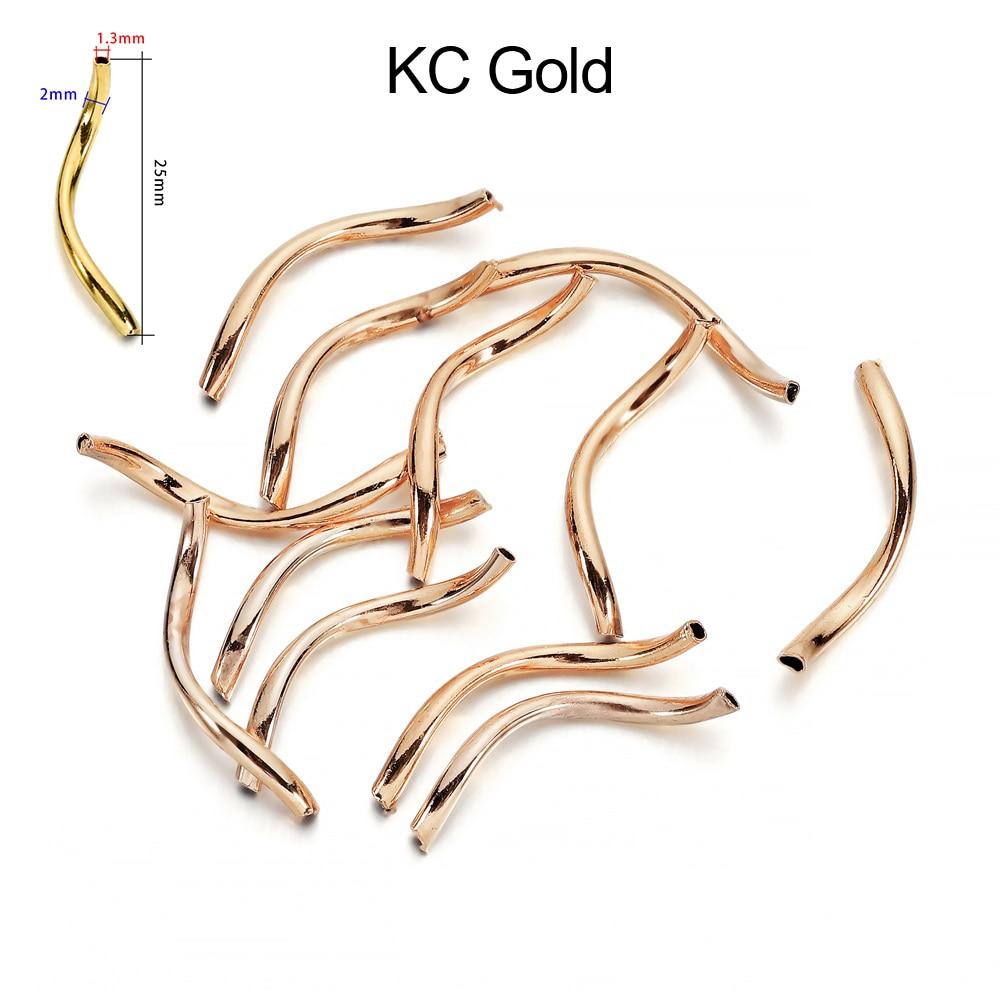 100 шт. 2x25 мм гладкие медные изогнутые S-образные бусины-разделители, соединители для браслета «сделай сам», ожерелья, аксессуары для изготовления ювелирных изделий