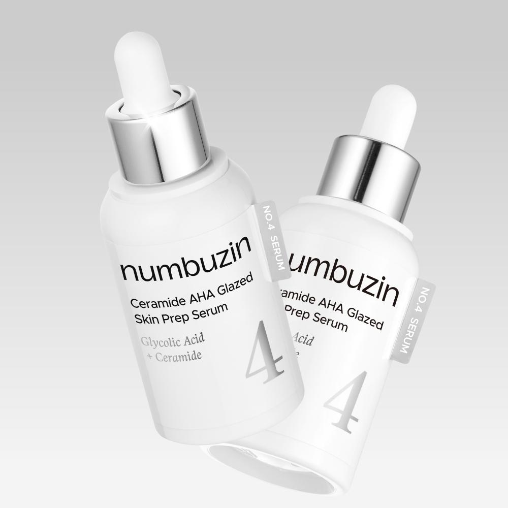 NUMBUZIN No.4 Ceramide AHA Glazed Skin Prep Сыворотка 30 мл (2pcs) – Уход за барьером кожи, Мягкое отшелушивание, Корейский