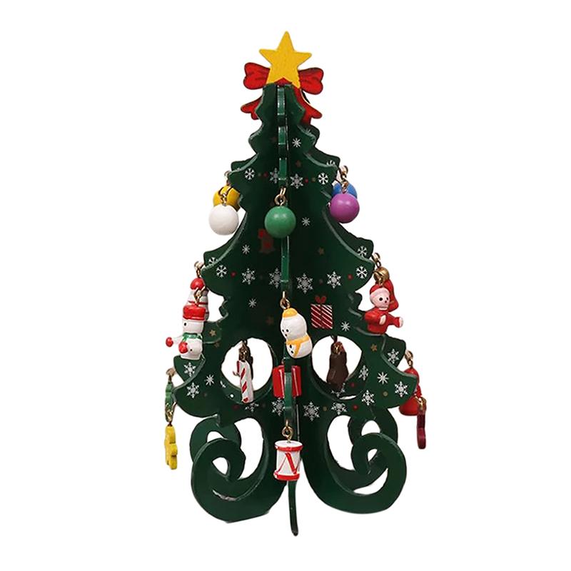 Christmas Tree Children's Handmade DIY Stereo Wooden Christmas Tree Scene Layout Christmas Decorations Home Ornaments