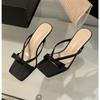 Fashion New Bow High Heel Slippers Female Shoes High Heels Sandals Summer Women Shoes Woman Fashion Cool Mules Slides Flip Flops