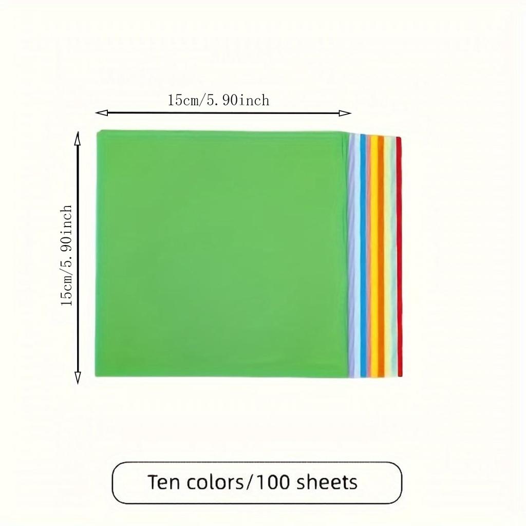 100 листов цветной бумаги для оригами, квадратная ручная работа, оригами, журавль, материал, студенческая просветительская обучающая бумага, учебные принадлежности