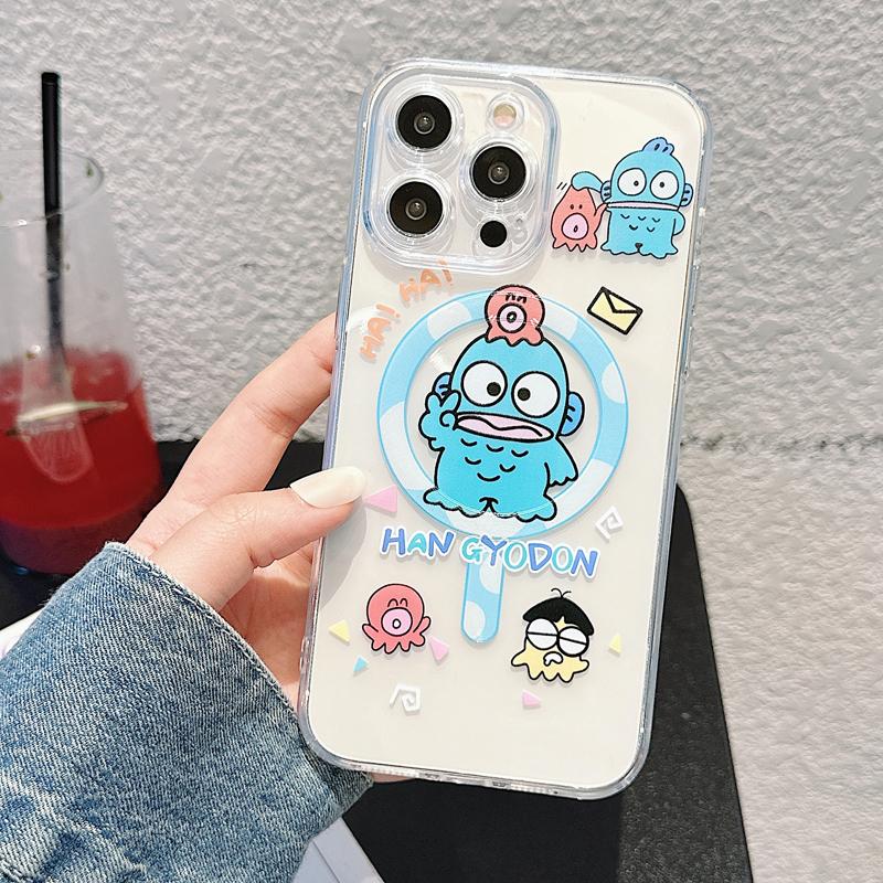 Cute Cartoon Magsafe Wirless Charging Soft TPU Phone Case for iPhone 14 Plus 13 12 11 Pro Max Anti-Knock Shockproof Back Cover