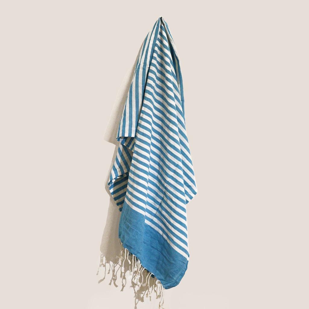 Cotton Pareo Throw Sky Blue 100x180 cm