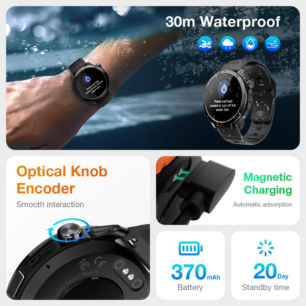 Navi R3 Смарт-часы для мужчин GPS-карта бег темп высота 3ATM водонепроницаемый AOD-дисплей Amoled экран Bluetooth Звонки Smartwatch