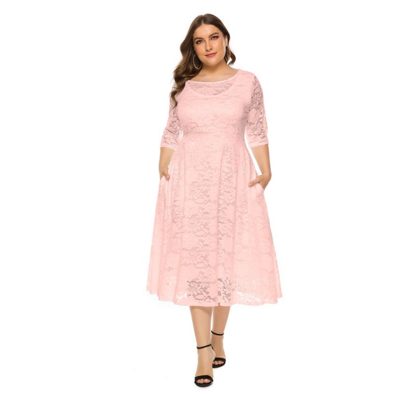 Летнее женское платье больших размеров, вечернее платье подружки невесты, кружевные платья