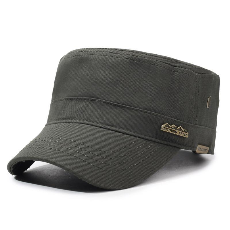 Spring And Autumn Men'S Outdoor Flat Top Hat Casual Outdoor Shade Cap Men'S Fashion Sports Military Hat Anti-Defense