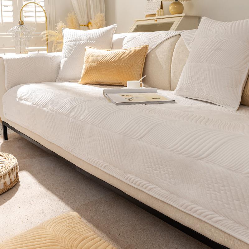 Коврик для дивана в скандинавском стиле, универсальный простой зимний противоскользящий коврик для дивана на четыре сезона, шарф на спинку, зимний плюшевый чехол для дивана, ткань