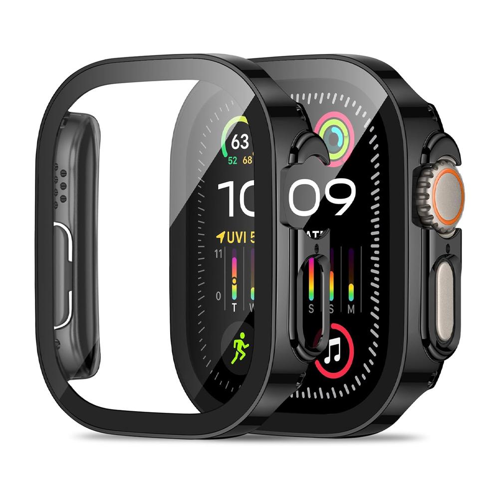 Защитная пленка для Apple Watch Ultra 2 Чехол 49 мм Аксессуары Прямой край Жесткий бампер + Закаленное стекло Чехол iWatch защитный