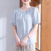Летняя шифоновая блузка XUEXI для женщин среднего возраста