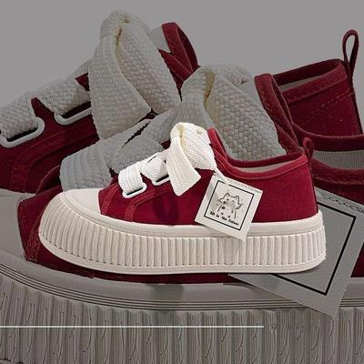 Женские парусиновые туфли на толстой подошве