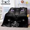 Witch Black Cat Halloween Throw Blanket Cat Mysterious Divination Witchcraft Lucifer Portable Flannel Blanket for Bedding Travel