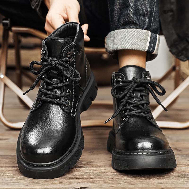 Fashion Genuine Leather Men's Boots Fashionable Classic Styles Outdoor Leisure Business Party Daily Office Motorcycle High-quality Shoes