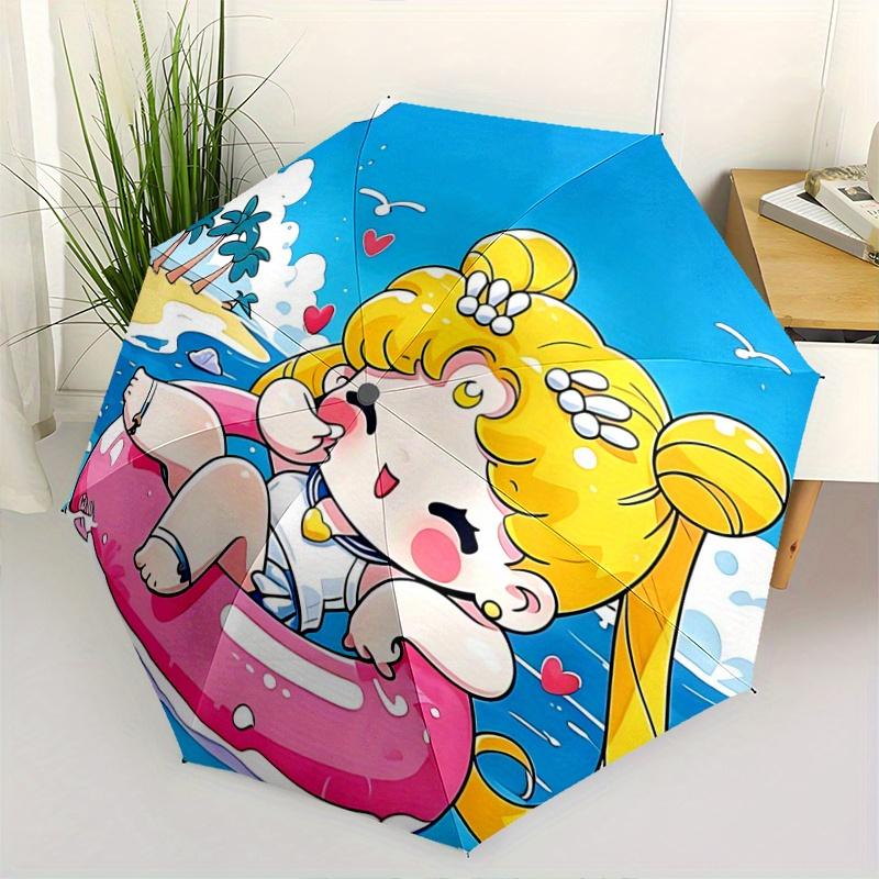 1pc Lively Sailor Moon Automatic Opening and Closing Umbrella - Lightweight 3-Fold Design, Suitable for Fans, Travel, Daily Use, Interesting