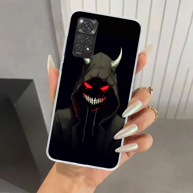 Чехол для телефона с принтом Аниме Дьявол Плохой Парень для Xiaomi Redmi Note 15 14 14S 13 12S 12 Pro 11S 11 Plus 11T 11E 10S Мягкий Чехол Красный Redm