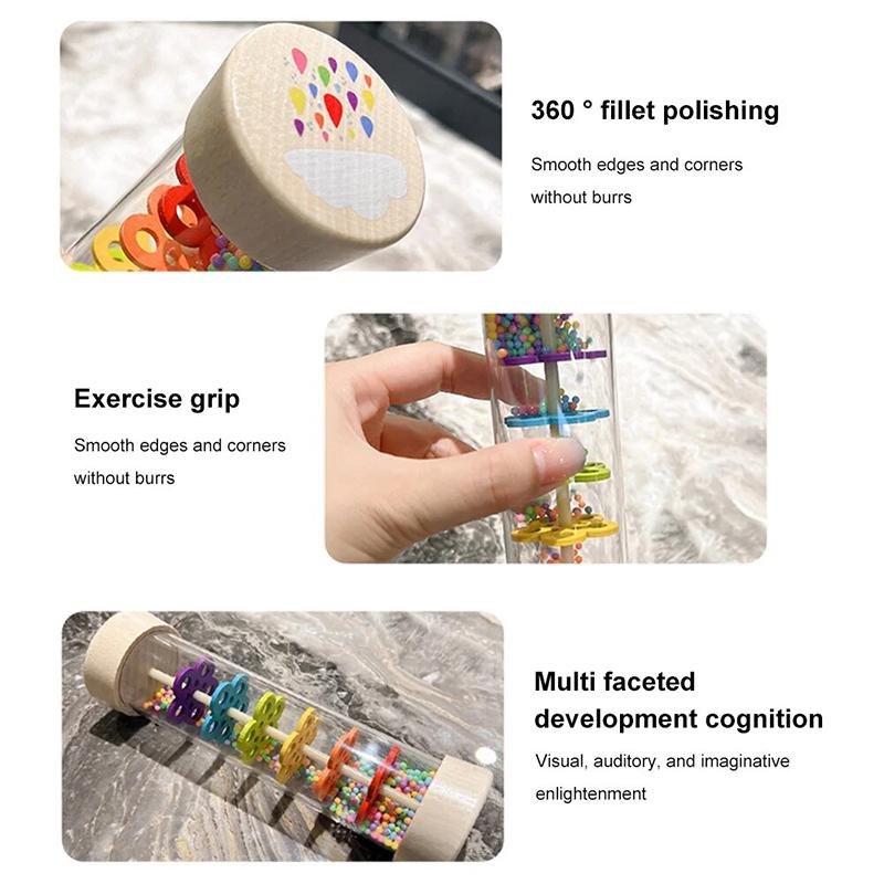 Деревянная трубка с дождевым звуком Инструмент Дождь Мейкер Палка дождя Музыкальный инструмент Песочные часы Музыкальный шейкер Игрушка Игрушки для развития слуха