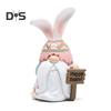 Easter Bunny Ear Gnome Figurine Colorful Egg Faceless Elf Dwarf Resin Statue Sculpture Home Office Desktop Decoration Ornament