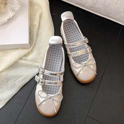 Модные Милые Повседневные Туфли Мэри Джейн на Плоской Подошве Женские Балетки Мягкая Подошва Удобные Весна Лето Ретро Сле Модные Слипоны