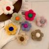 Sweet Flower Hair Clip Girl's Temperament Claw Clip New Plush High Ponytail Claw Clip Fashionable Hair Accessory
