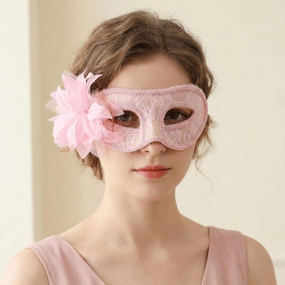 Flower Half-Face Mask Seductive Style Masquerade Ball Mask Rave Celebration
