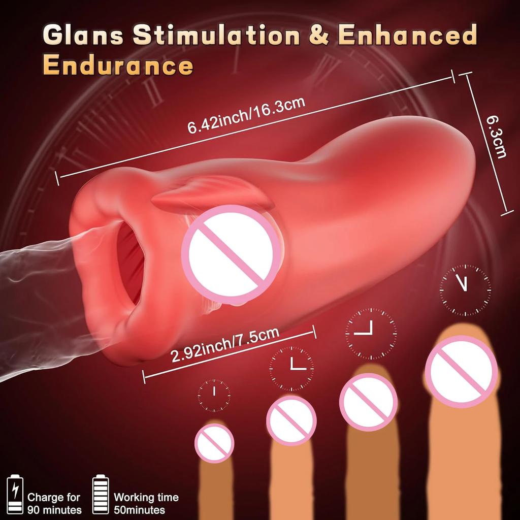 Сосущий мастурбатор для мужчин Реальный оральный секс Тренажер для головки пениса Массаж пениса Мужской мастурбатор Вибрирующий стимулятор для члена Секс-игрушка для мужчины