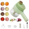 4in1 Handheld Electric Vegetable Cutter Set Wireless Electric Garlic Masher Meat Grinder Machine Food Peel Slice Kitchen Tools