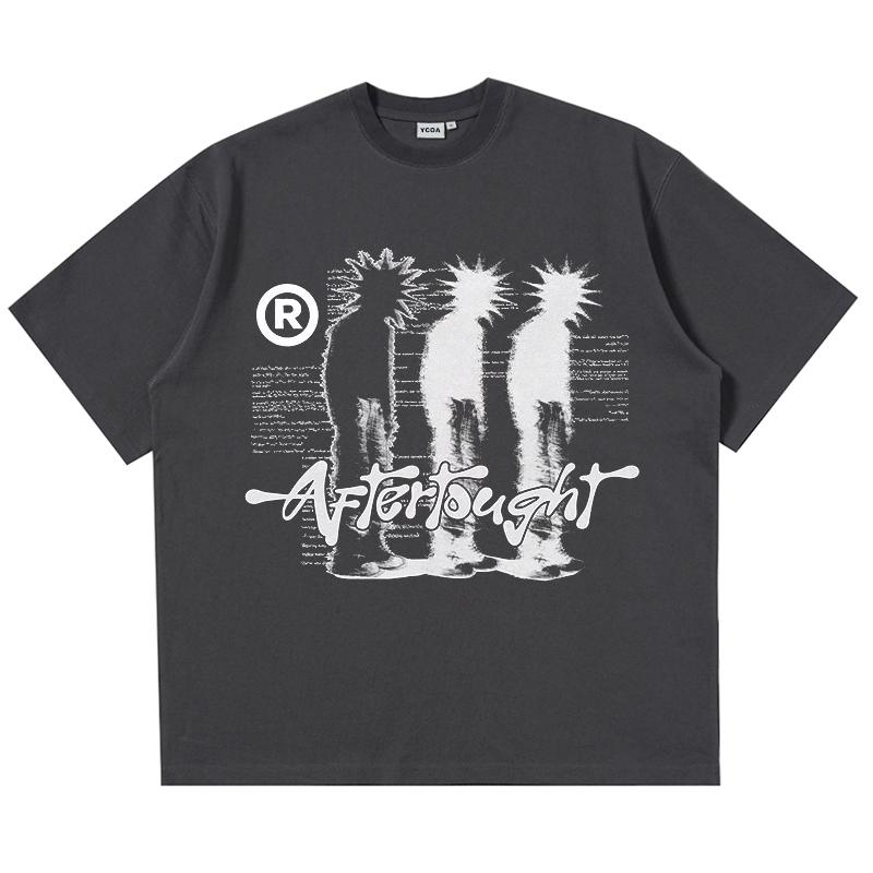Мужская футболка с графическим принтом большого размера Shadow Y2k Streetwear Top с коротким рукавом Футболка в стиле хип-хоп Harajuku Vintage Aesthetic Clothing