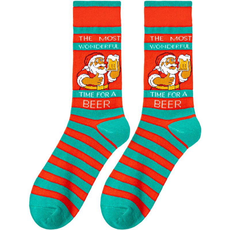 Рождественские носки до середины икры больших размеров с собаками - Европейский и американский стиль для женщин и мужчин