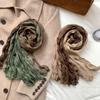 Scarf Women's Winter High-end Sense New Warm and Cold-proof Scarf Versatile Solid Color Crumpled Scarf Shawl