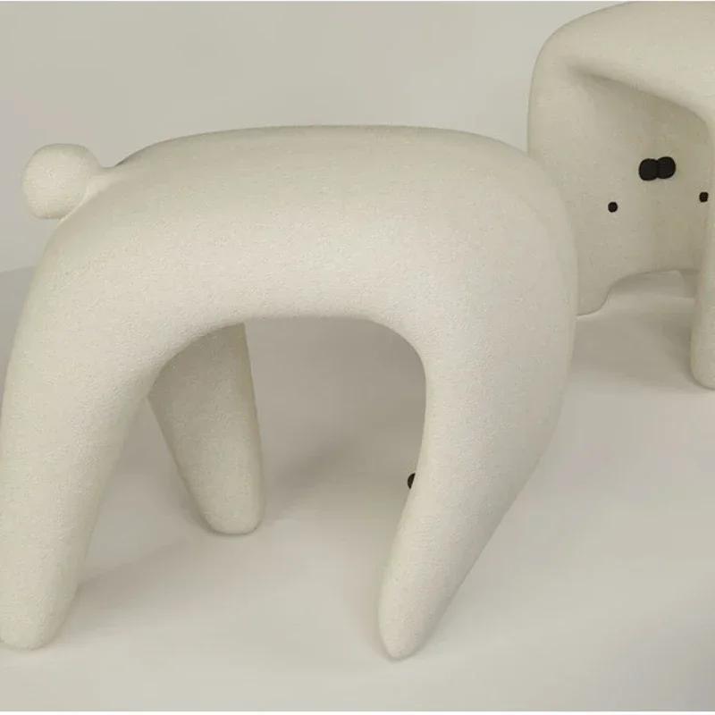 Портативный табурет в форме кошки, туалетный стул, легкий, роскошный, для дома, прихожая, табуреты для обуви, мебель для гостиной из овечьей ткани