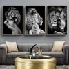 High-End Oil Painting Print On Canvas Black And White Lion Posters And Prints Forest Animals Art Wall Home Decoration