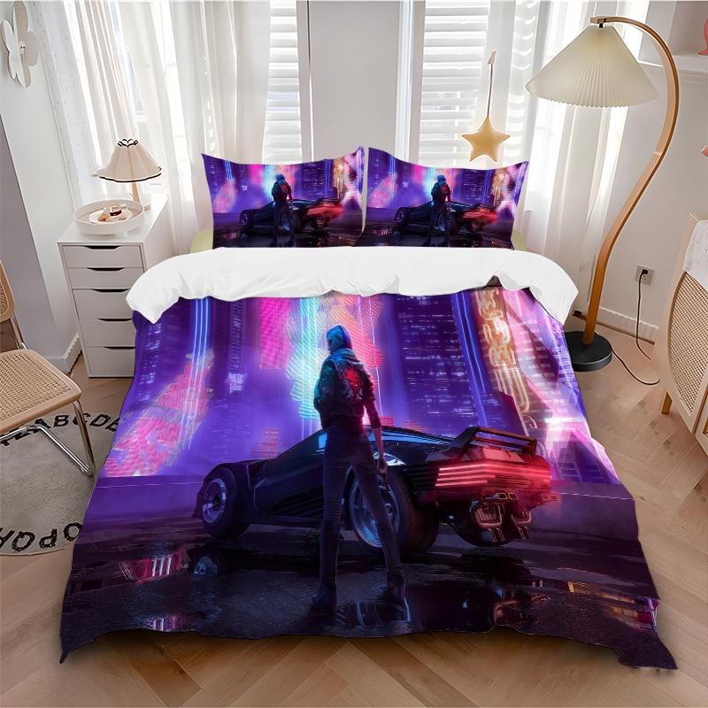 3Pcs Cyberpunk Future Cityscape Bedding Sets For All Sizes New 3D Printed Bed Cover Comforter Duvet Cover Pillowcase Bedroom Decoration