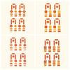 40pcs DIY Mini Couplet Stickers Good Luck Spring Festival Couplet Stickers  Home Decoration