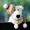 Украшение в виде плюшевого щенка, украшение на сцепление, переключатель указателя поворота автомобиля, милый бант, собака, кукла, аксессуары для интерьера