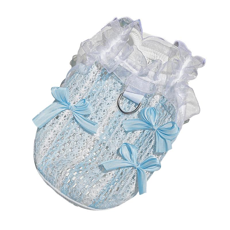 Pet Fairy Dress Cut-out Lace Vest Spring and Summer Dog Clothes Dog Clothes Cat Clothes Halter Top