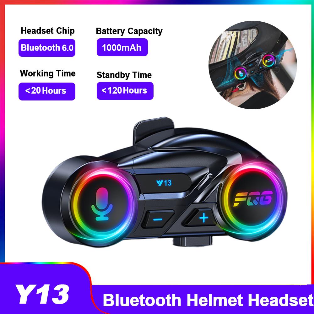 Y13 Мотоциклетная Bluetooth-гарнитура для шлема Беспроводная Мотоциклетная Гарнитура для Звонков Свободные руки Водонепроницаемый Наушник с Подсветкой