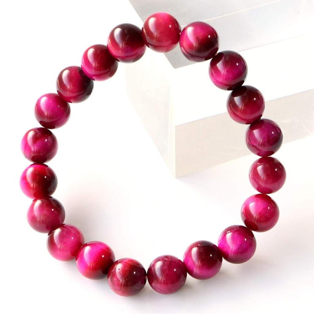Pink Tiger Eye Bracelet Natural Power Inner Circumference [GOLD STONE] 10mm, Stone, Stone, Approx. 16.5cm