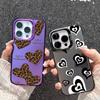Чехол с леопардовым принтом в форме сердца для iPhone 16 Samsung A55 A35 M35 S24 Xiaomi Redmi Note 13Pro 14C Huawei Honor 200, противоударный чехол-бампер с защитой от царапин