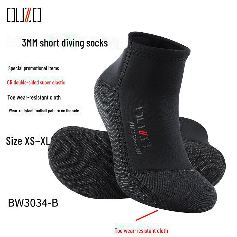 Носки для дайвинга OUZO 3 мм, износостойкие, нескользящие, устойчивые к холоду, для плавания, сноркелинга, серфинга и пляжного отдыха.
