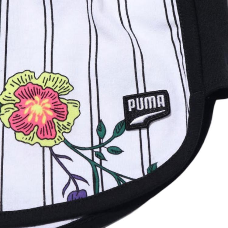 (WMNS) PUMA Casual Sports Lacing Flowers Knit Shorts White Women's 597467-02