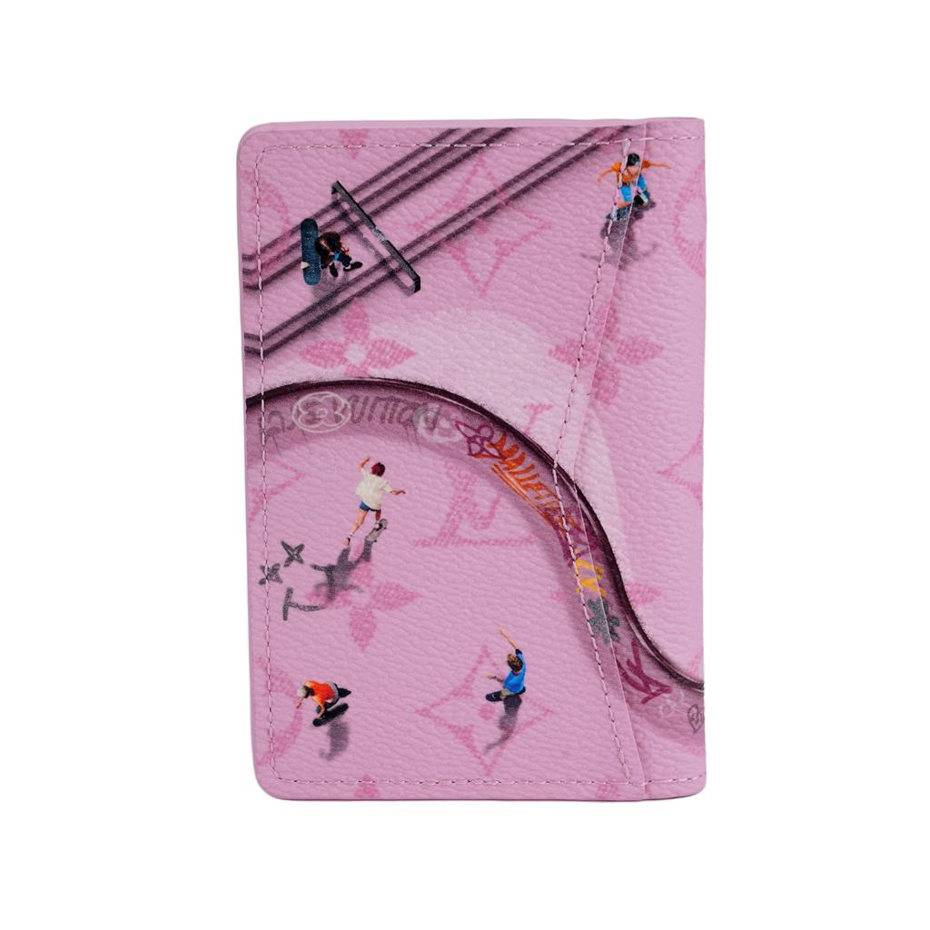 Louis Vuitton Pocket Organizer Skateboard Pink Monogram Canvas Women Wallets M26800