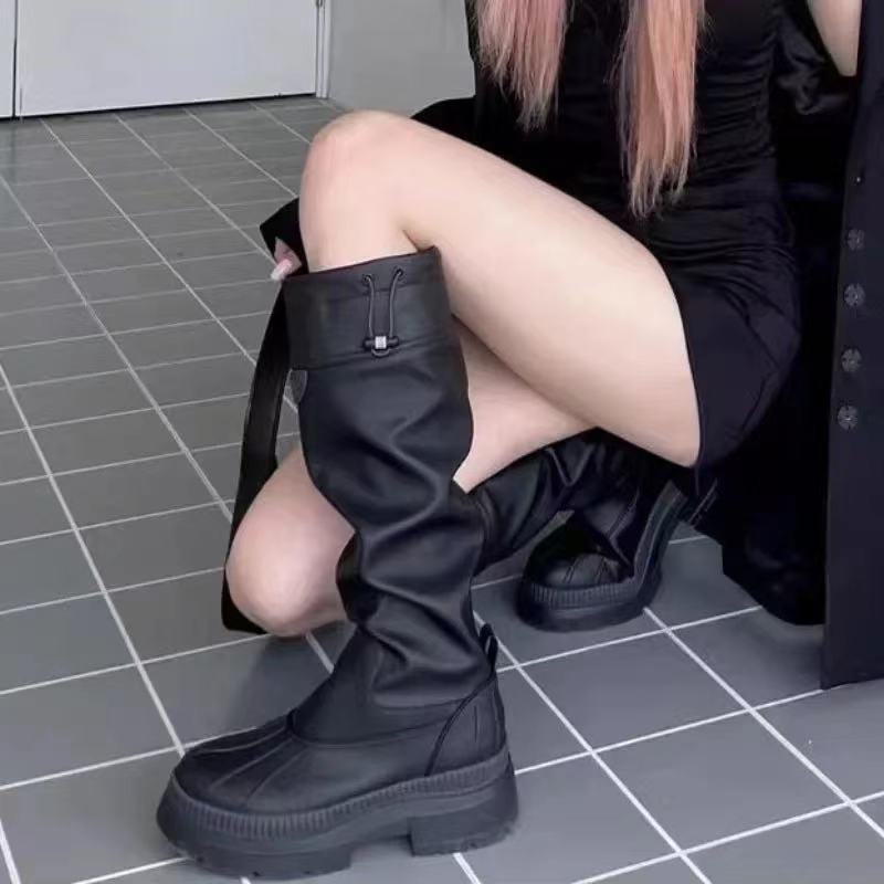 Autumn Fashion Women's Boots 2024 New Mixed Colors Design Platform Women High Boots Trendy and Versatile Ladies Knight Boots