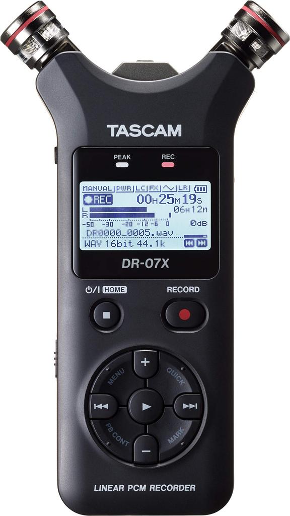 TASCAM USB Audio Interface Stereo Linear PCM Recorder Handy Recorder USB Microphone Youtube ASMR 24bit 96kHz High Resolution DR-07X