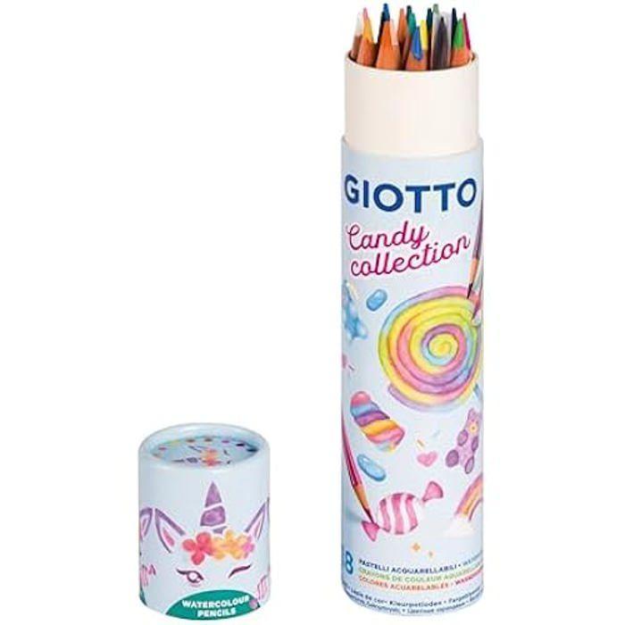 Crayons de couleur aquarellables - giotto - stilnovo - 18 teintes - pinceau inclus - mine 3.3mm